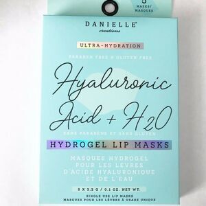 Hyaluronic Acid + H2O Hydrogel Lip Masks 5 Masks by Danielle NEW